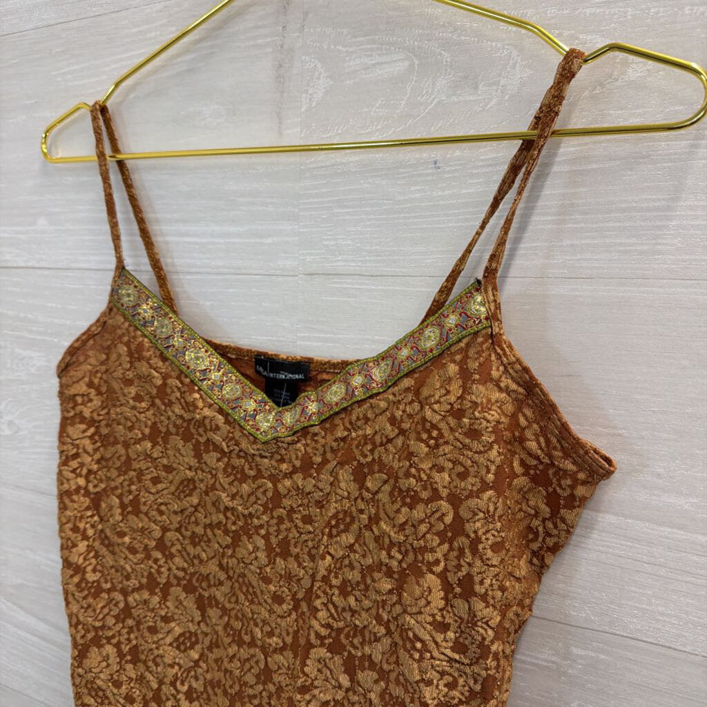 Moda Brown/ Gold Print Tank Top Medium