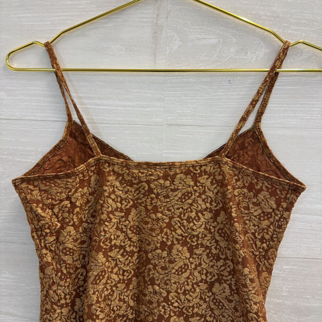 Moda Brown/ Gold Print Tank Top Medium