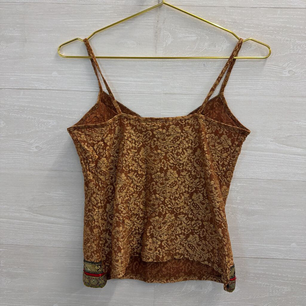 Moda Brown/ Gold Print Tank Top Medium