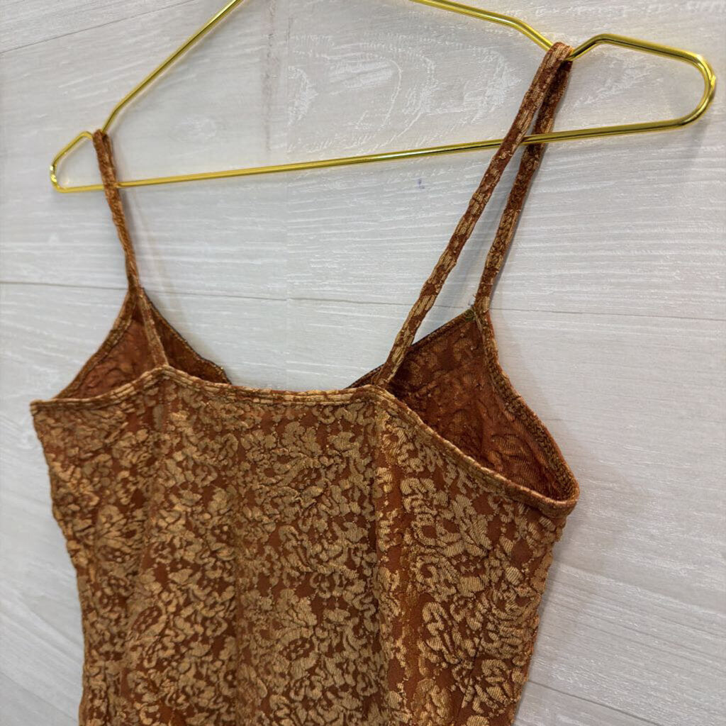 Moda Brown/ Gold Print Tank Top Medium