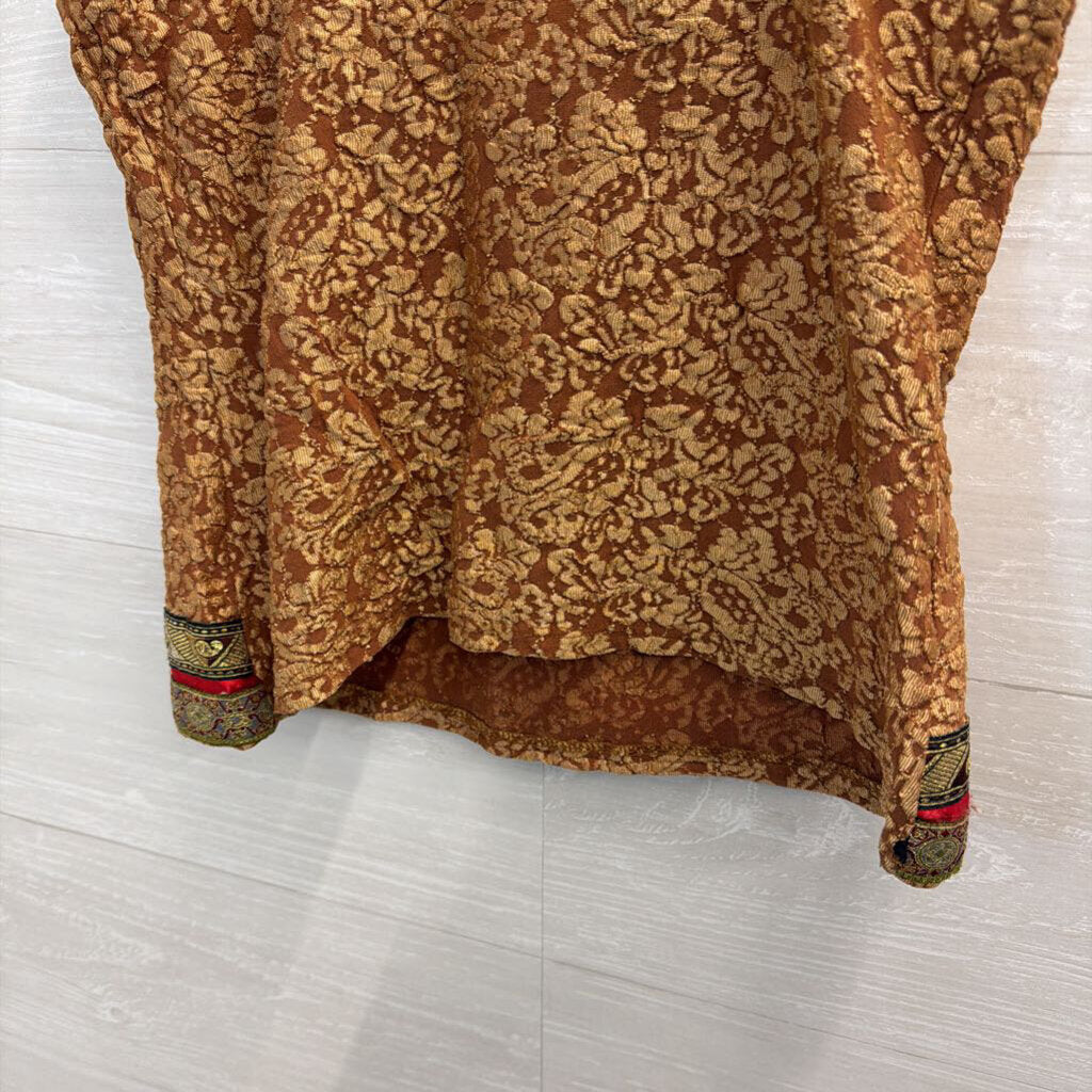 Moda Brown/ Gold Print Tank Top Medium