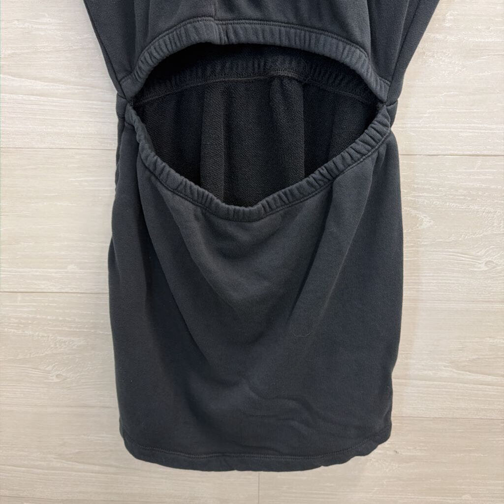 Offline by Aerie Black Short Sleeve Cutout Front Dress Small