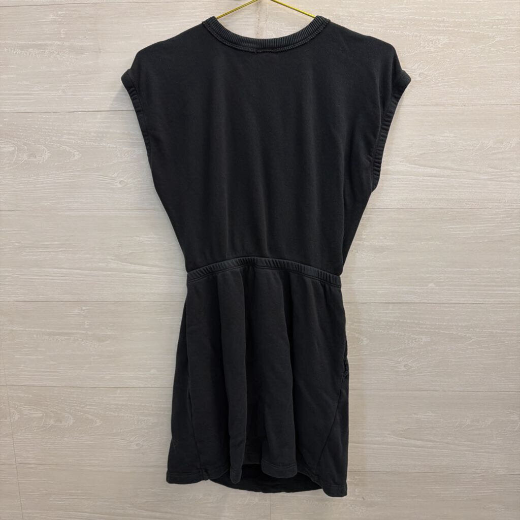 Offline by Aerie Black Short Sleeve Cutout Front Dress Small