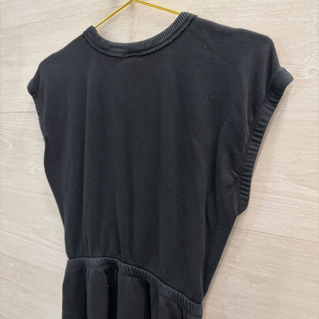 Offline by Aerie Black Short Sleeve Cutout Front Dress Small