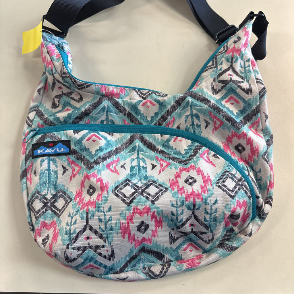 Kavu Blue/ Multi Print Satchel Purse