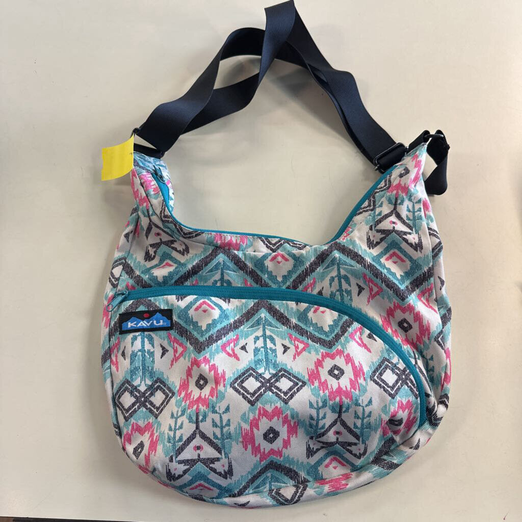 Kavu Blue/ Multi Print Satchel Purse