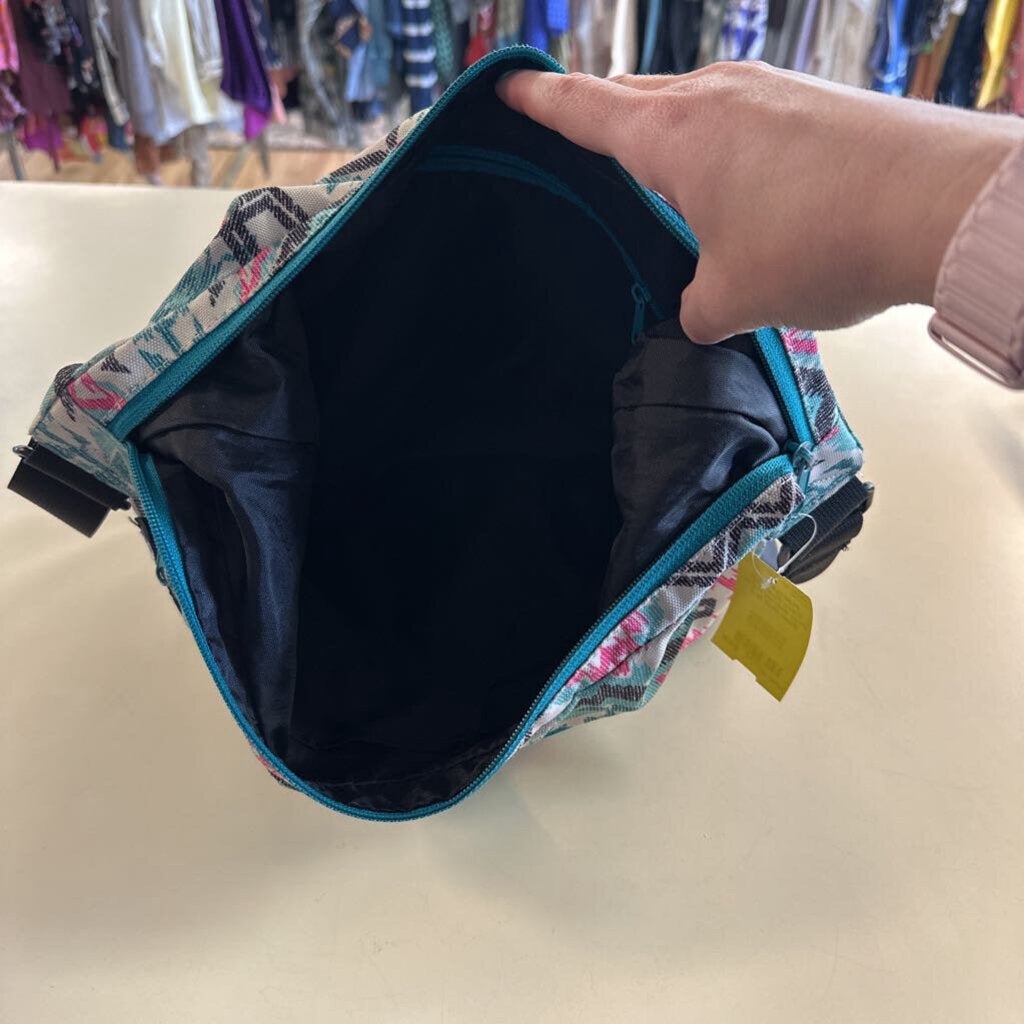 Kavu Blue/ Multi Print Satchel Purse