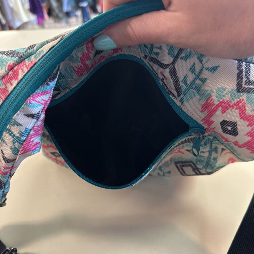 Kavu Blue/ Multi Print Satchel Purse