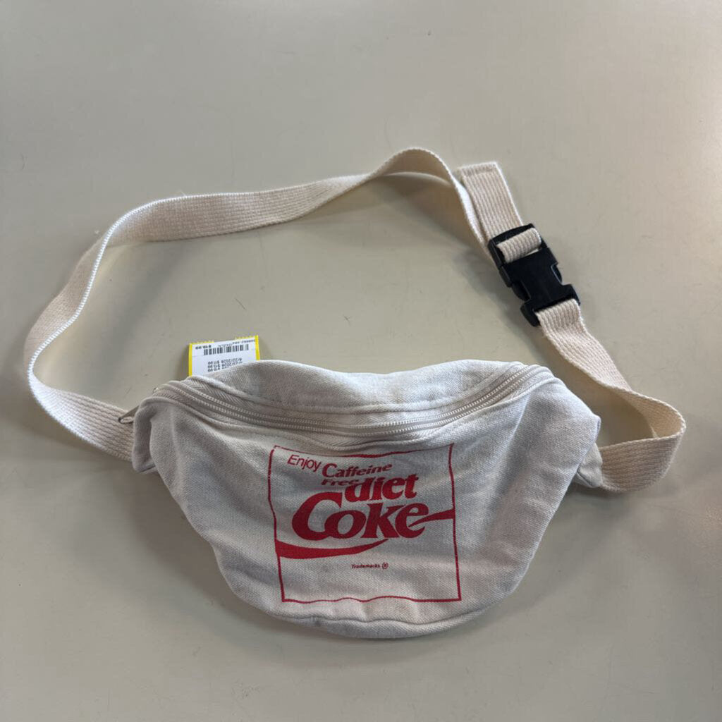 Cream/ Red Diet Coke Canvas Fanny Pack