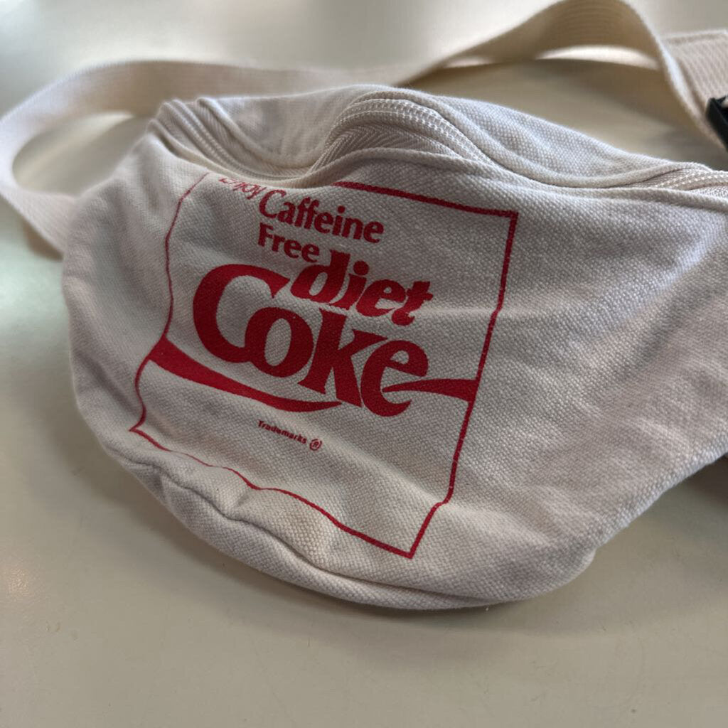 Cream/ Red Diet Coke Canvas Fanny Pack