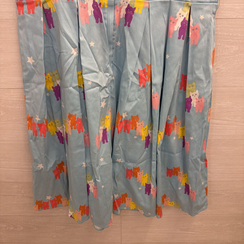 ModCloth X Collectif Blue/ Multi Cat Print Retro Dress Extra Large