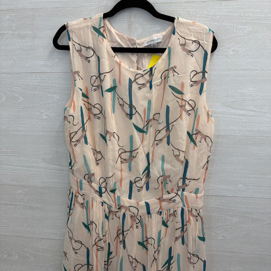 Emily and Fin Blush/ Multi Monkey Print Midi Dress Extra Large