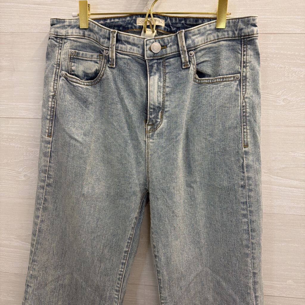 Festi Light Wash Shimmer Flare Leg Jeans 10