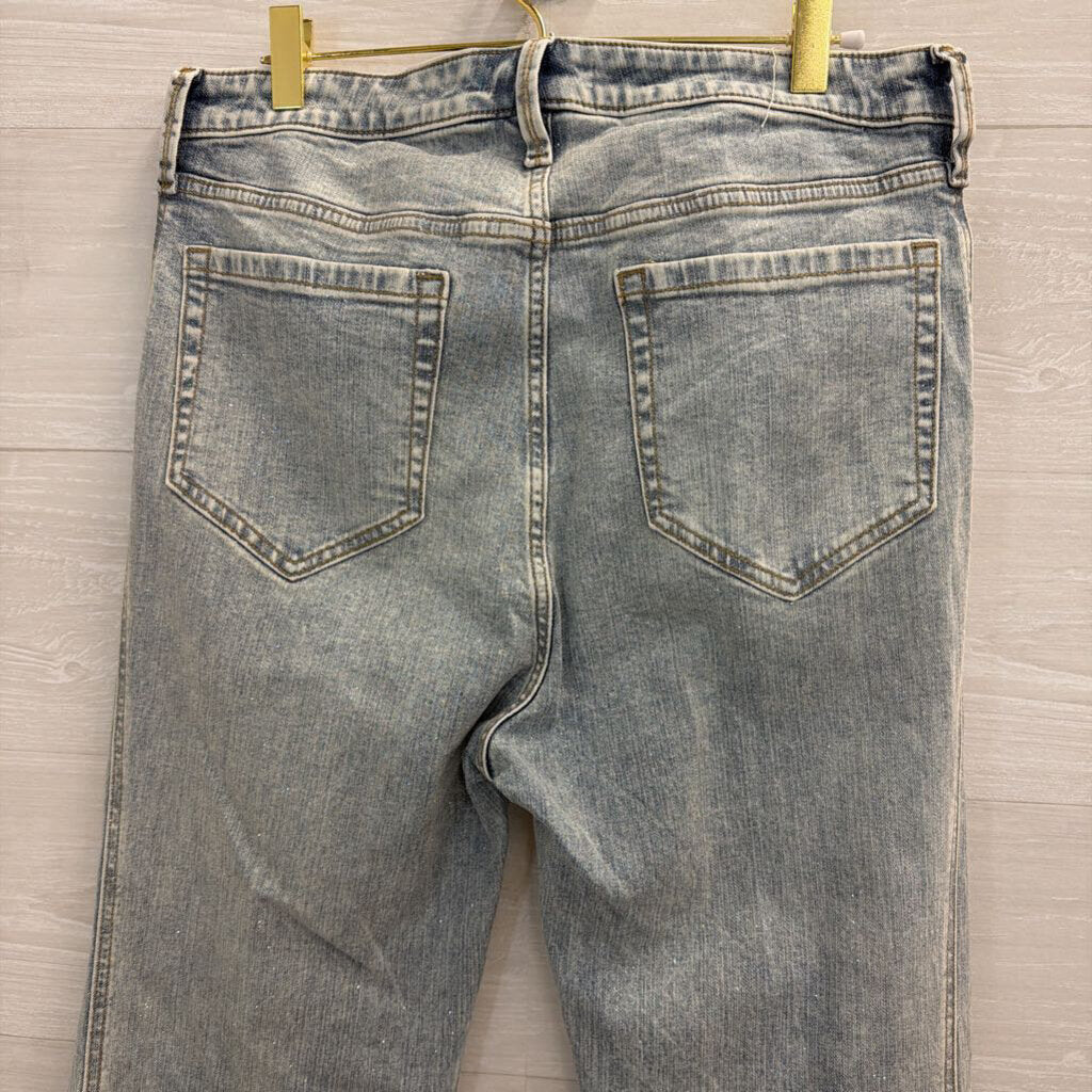 Festi Light Wash Shimmer Flare Leg Jeans 10