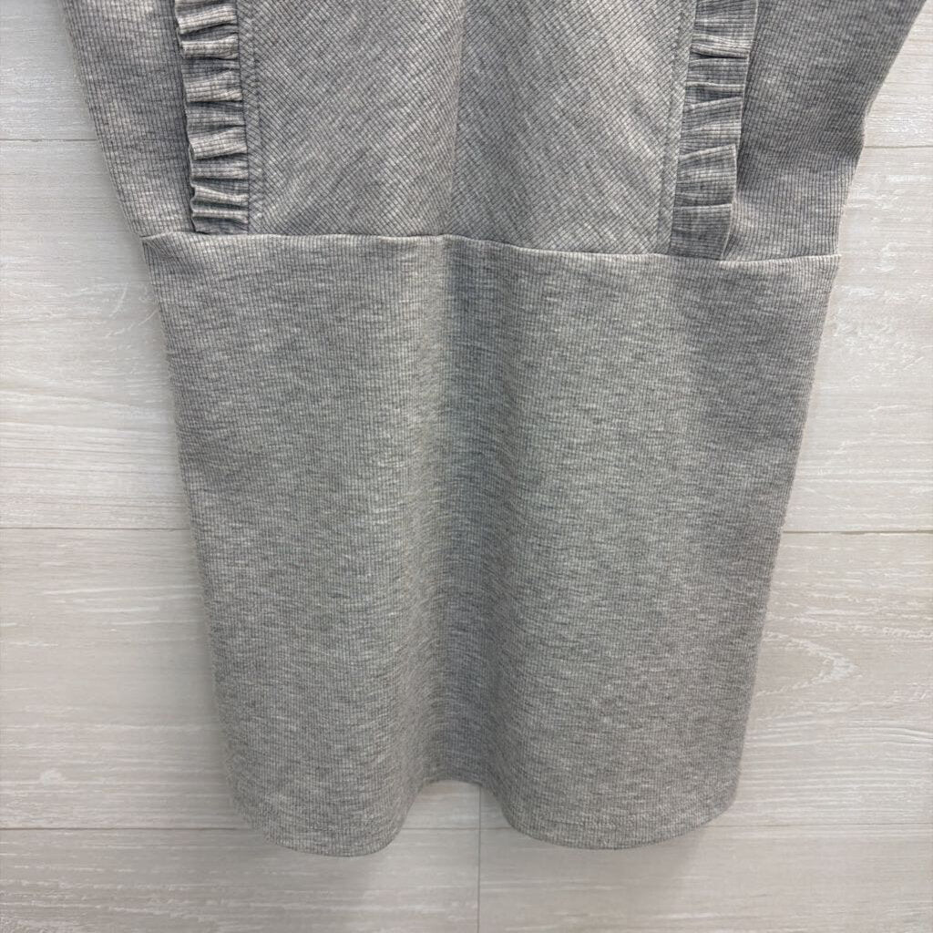 Doe and Rae Grey Ribbed Ruffle Detail Tank Top Small