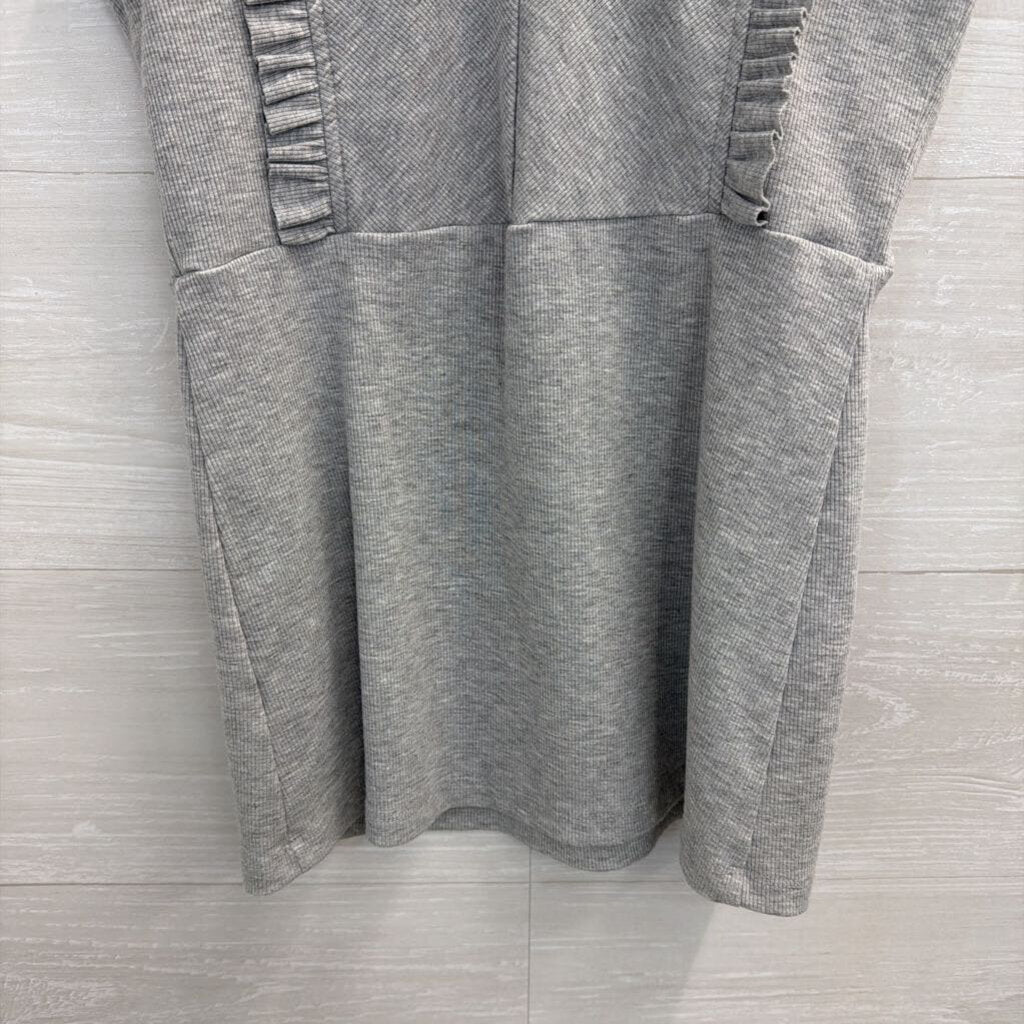 Doe and Rae Grey Ribbed Ruffle Detail Tank Top Small