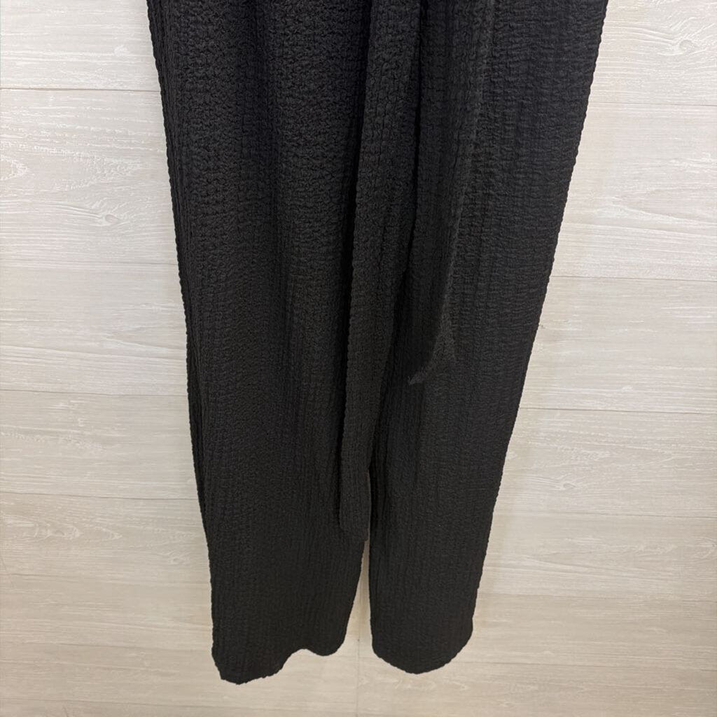 Arula Black Textured Strapless Wide Leg Jumpsuit 2X