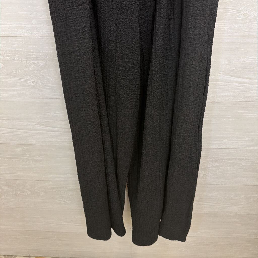 Arula Black Textured Strapless Wide Leg Jumpsuit 2X