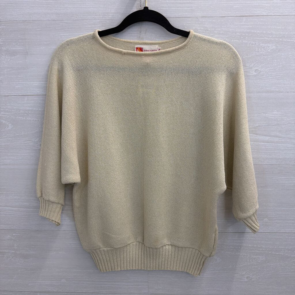 Vintage Paul Harris Beige Knit Sweater Top Medium
