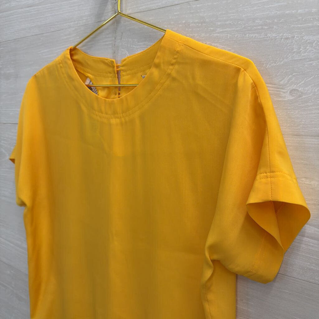 Vintage Leslie Fay Yellow Silky Short Sleeve Top 12