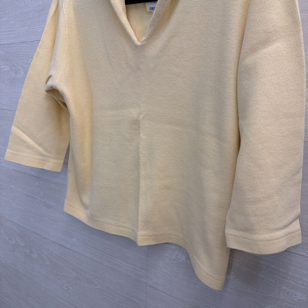 Vintage Liz Claiborne Yellow Textured Long Sleeve Top Large
