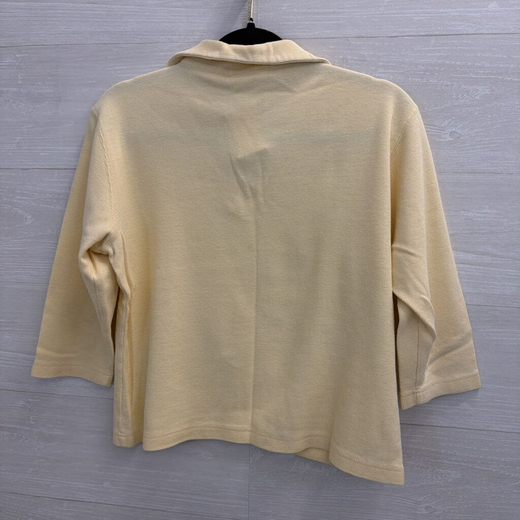 Vintage Liz Claiborne Yellow Textured Long Sleeve Top Large