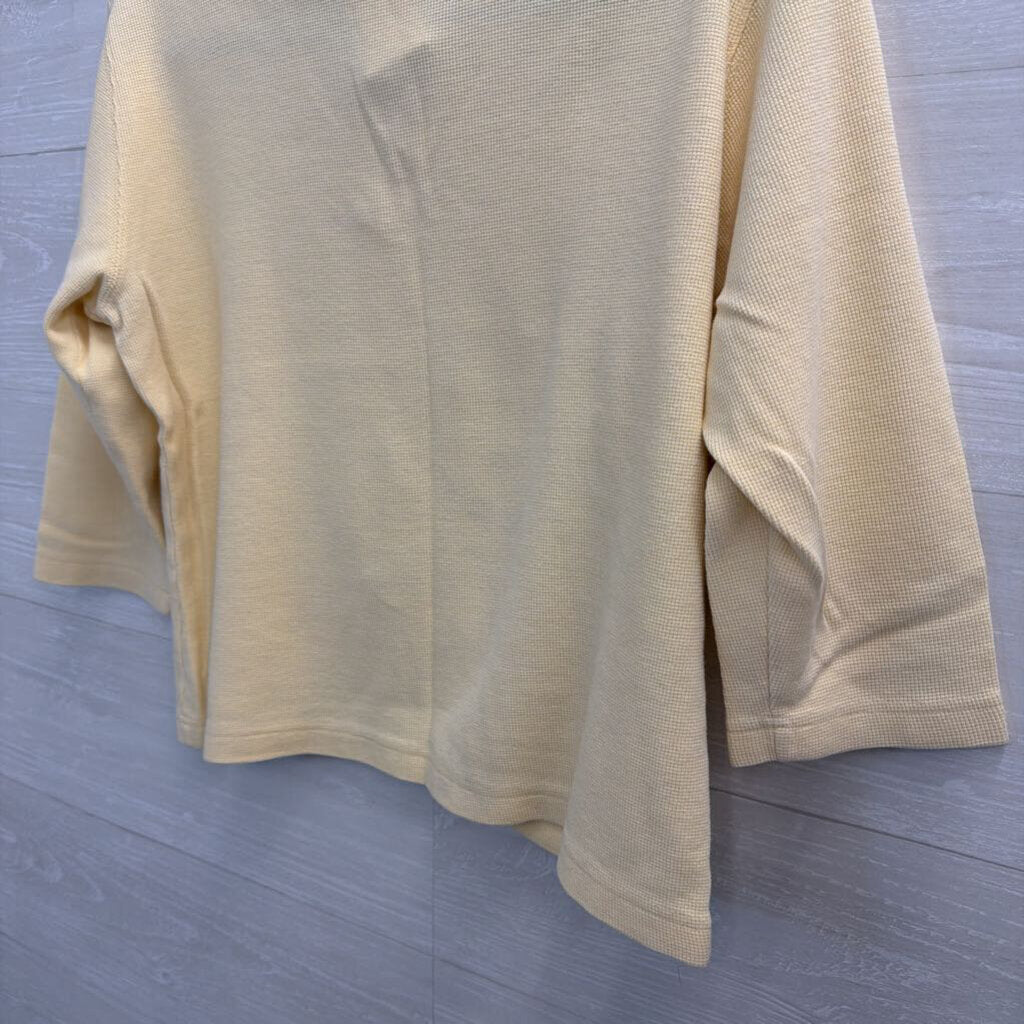 Vintage Liz Claiborne Yellow Textured Long Sleeve Top Large
