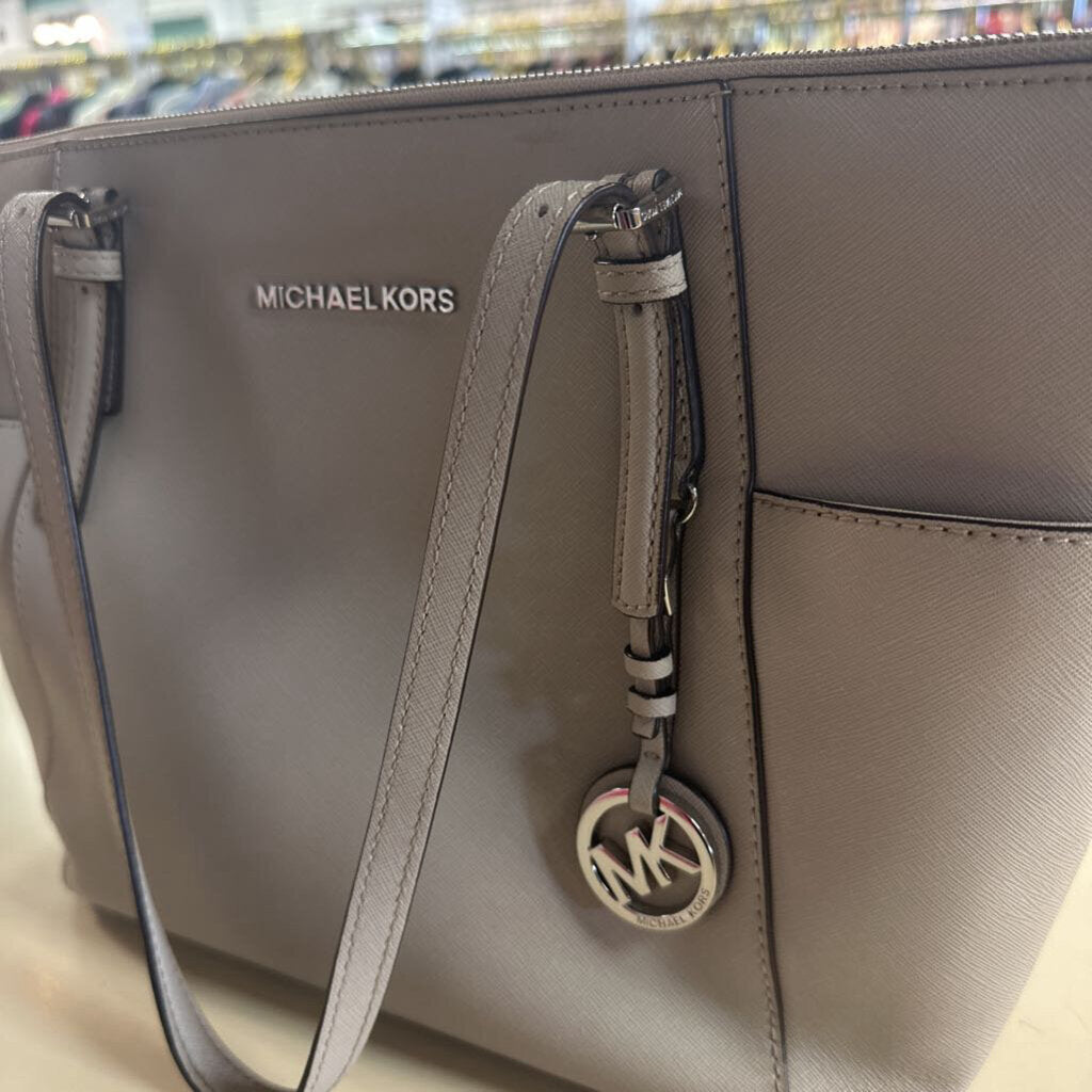 Michael Kors Grey Leather Tote Shoulder Purse