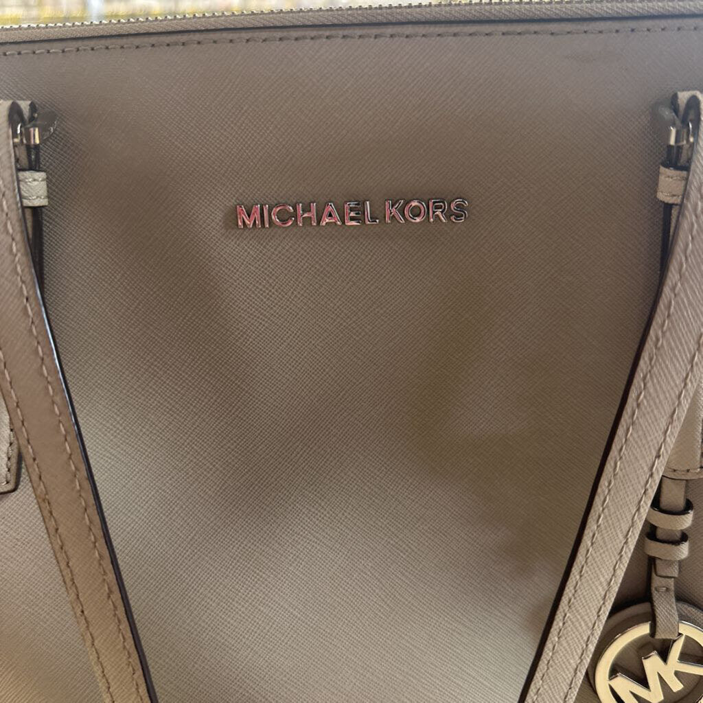 Michael Kors Grey Leather Tote Shoulder Purse