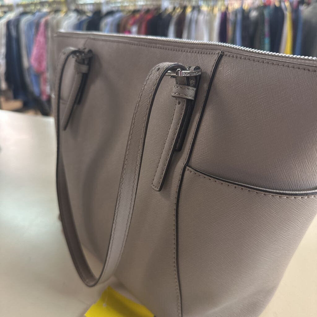Michael Kors Grey Leather Tote Shoulder Purse