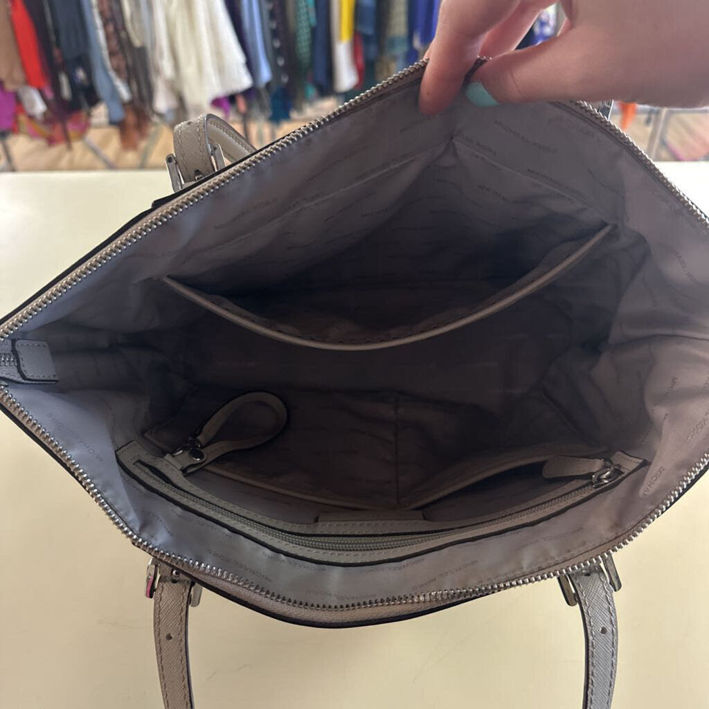 Michael Kors Grey Leather Tote Shoulder Purse