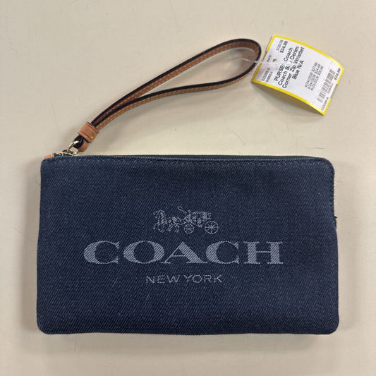 Coach Blue Denim Corner Zip Wristlet
