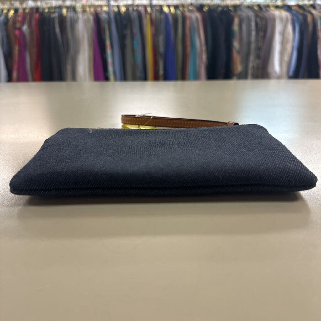 Coach Blue Denim Corner Zip Wristlet