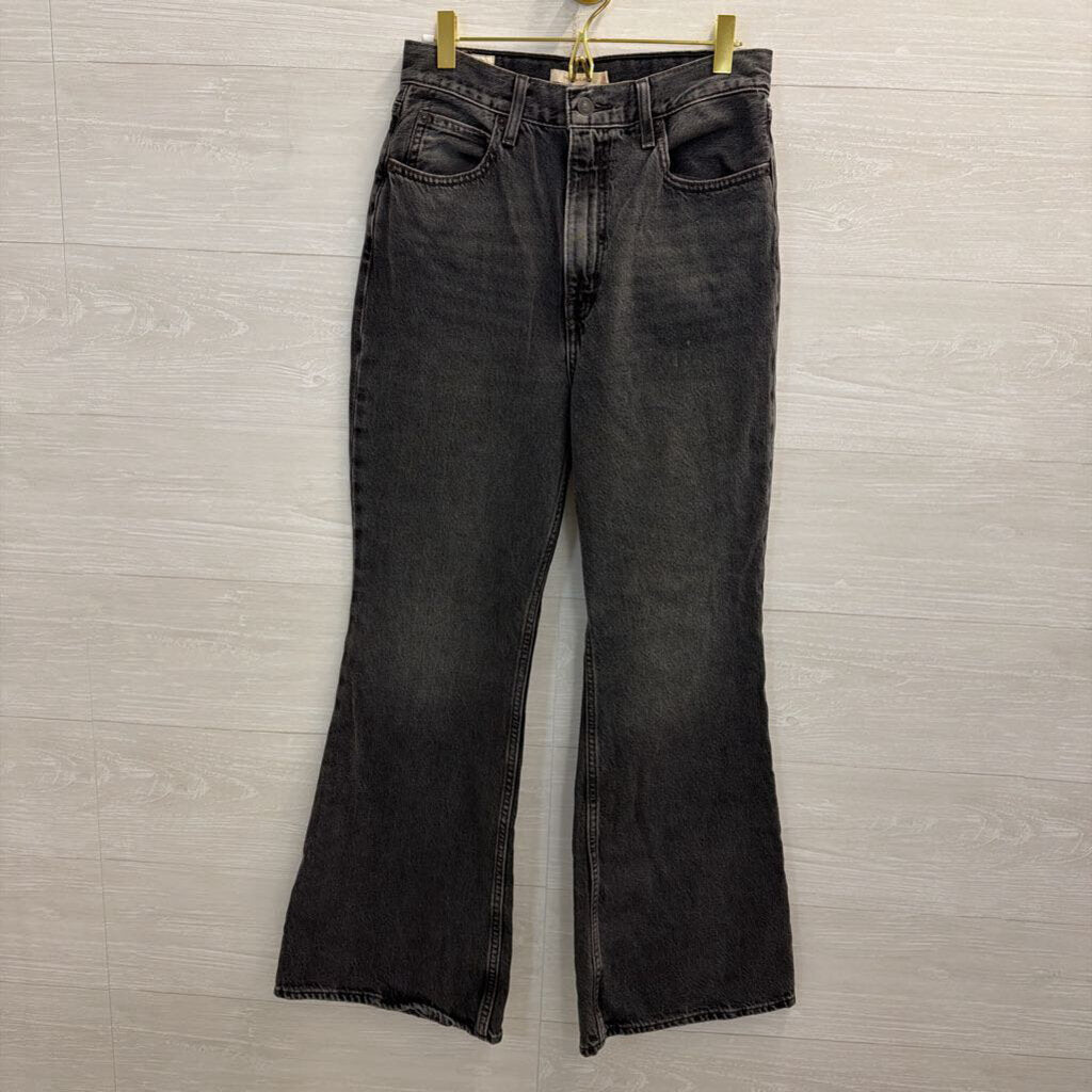 Levi Black 70s High Flare Denim Jeans 28