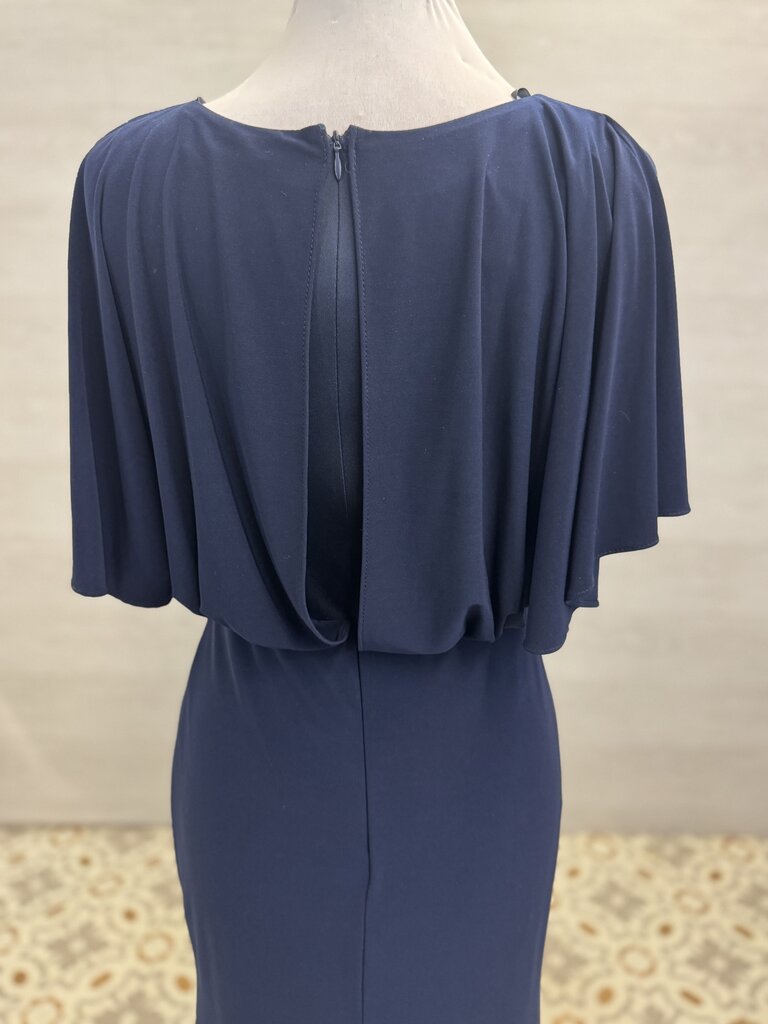 BHLDN Navy Jersey Short Sleeve Long Formal Dress 8