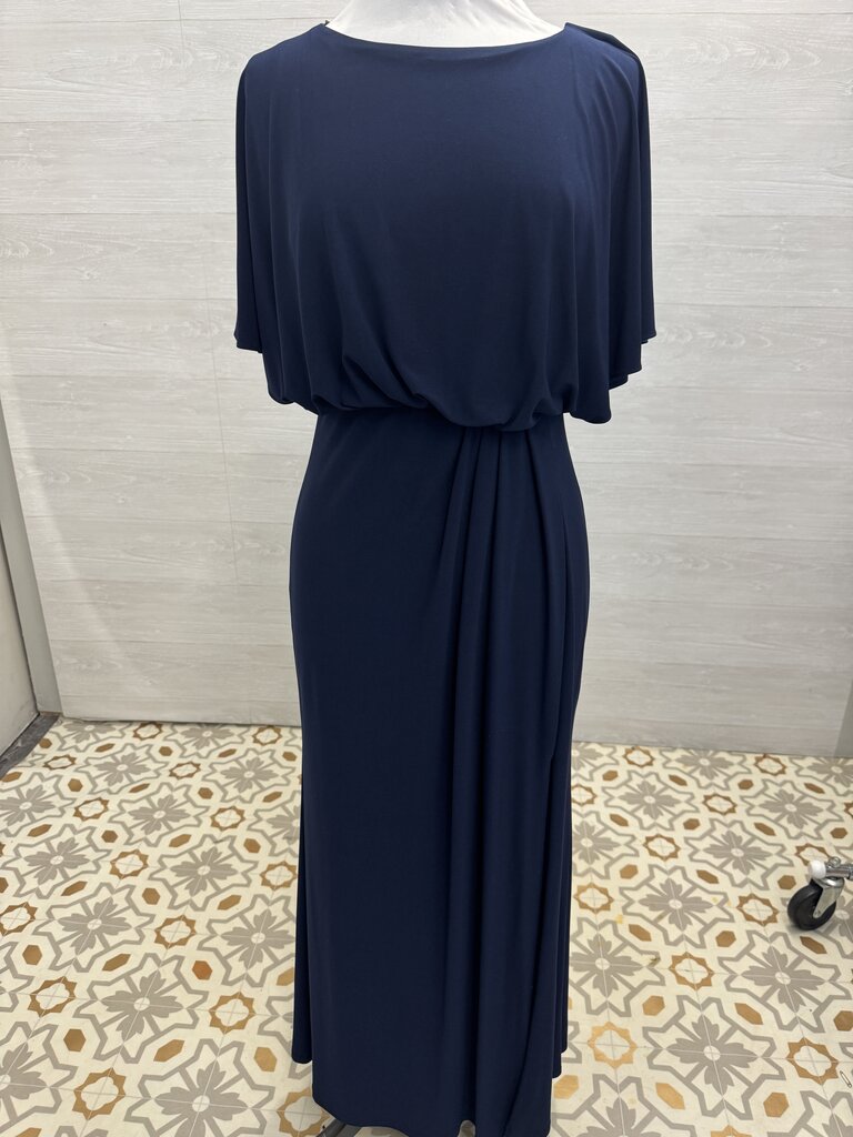 BHLDN Navy Jersey Short Sleeve Long Formal Dress 8