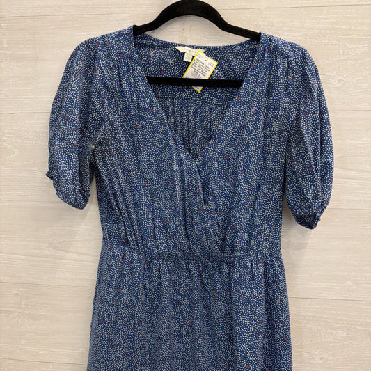 Lucky Brand Blue/ White Print Short Puff Sleeve Dress Small