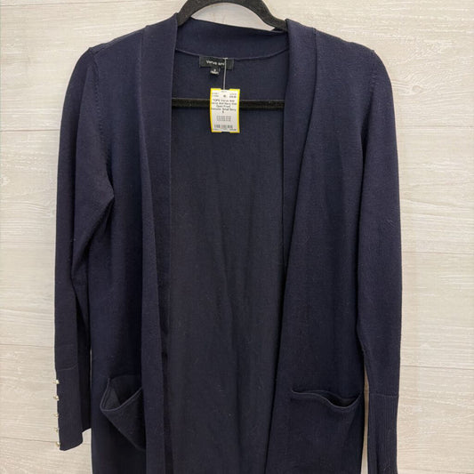 Verve Ami Navy Knit Open Front Sweater Small