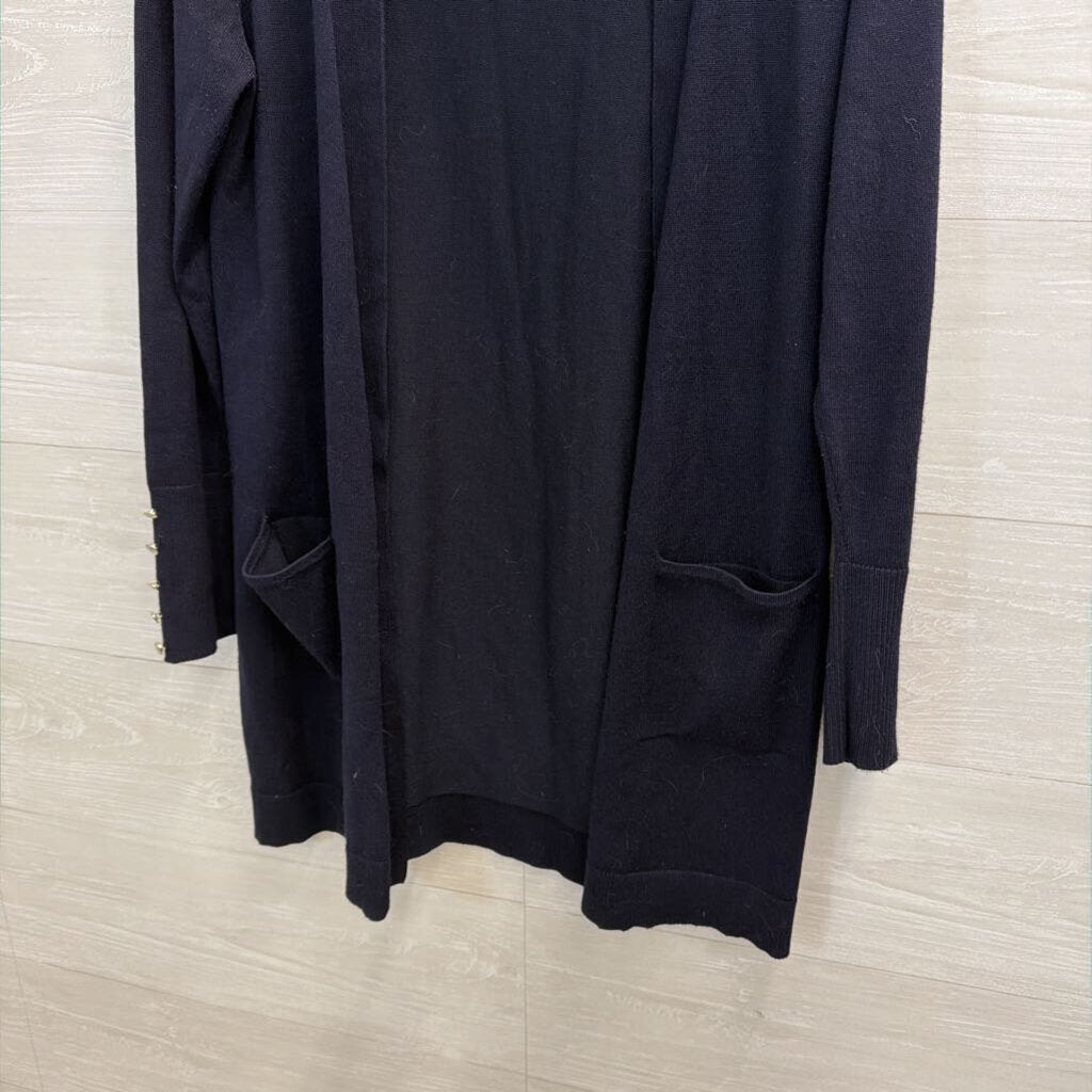 Verve Ami Navy Knit Open Front Sweater Small