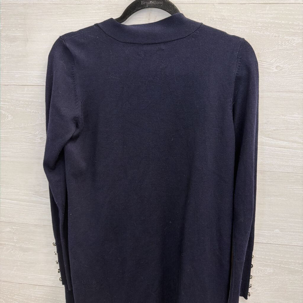 Verve Ami Navy Knit Open Front Sweater Small