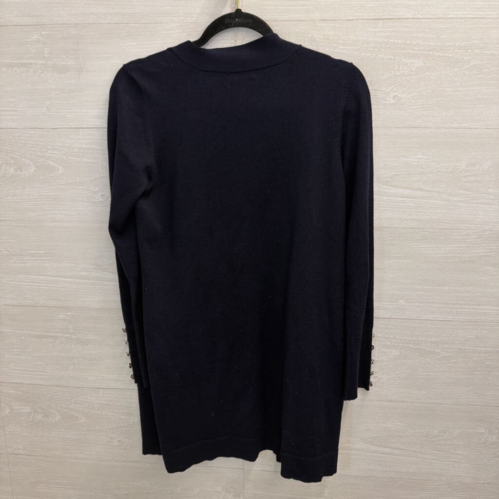 Verve Ami Navy Knit Open Front Sweater Small