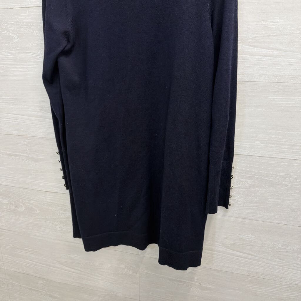 Verve Ami Navy Knit Open Front Sweater Small