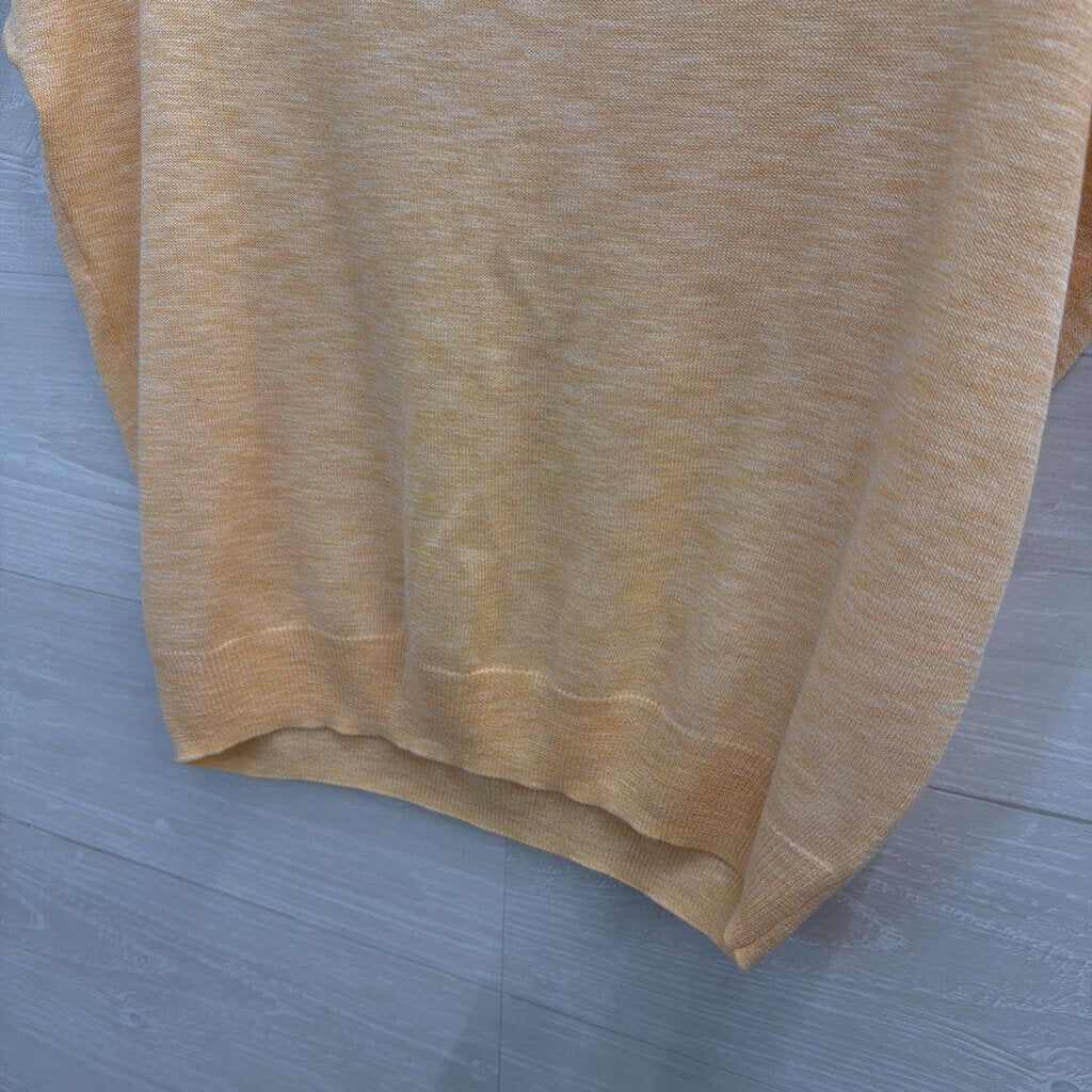 Ellen Tracy Yellow Knit Boxy Short Sleeve Top Extra Small