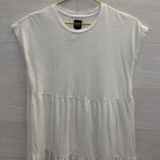 Gap White Tiered Short Sleeve Dress Medium