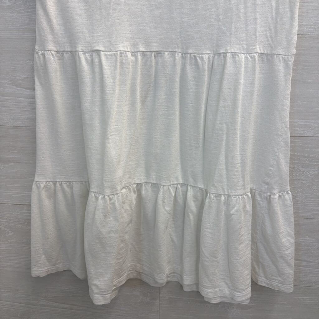 Gap White Tiered Short Sleeve Dress Medium