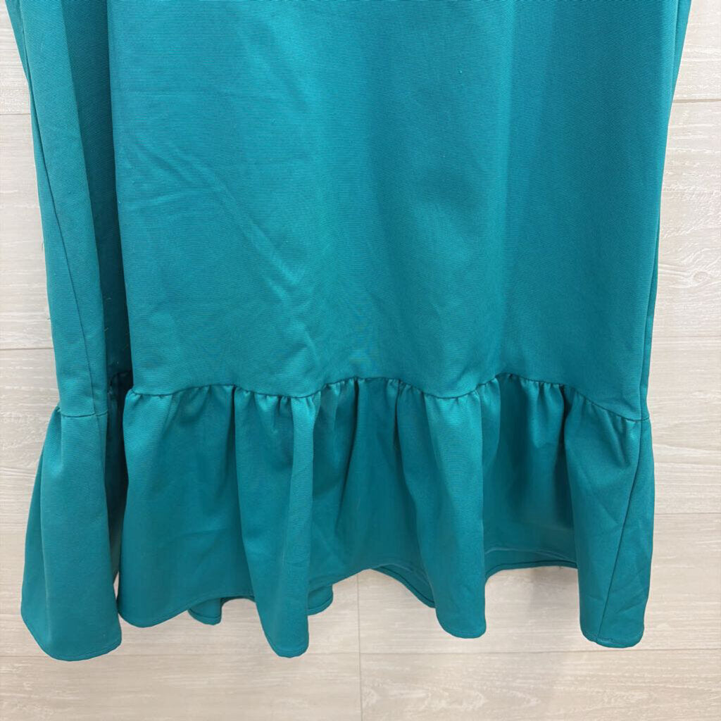LaRoqueBlue High Neck Ruffle Hem Libba Dress Medium