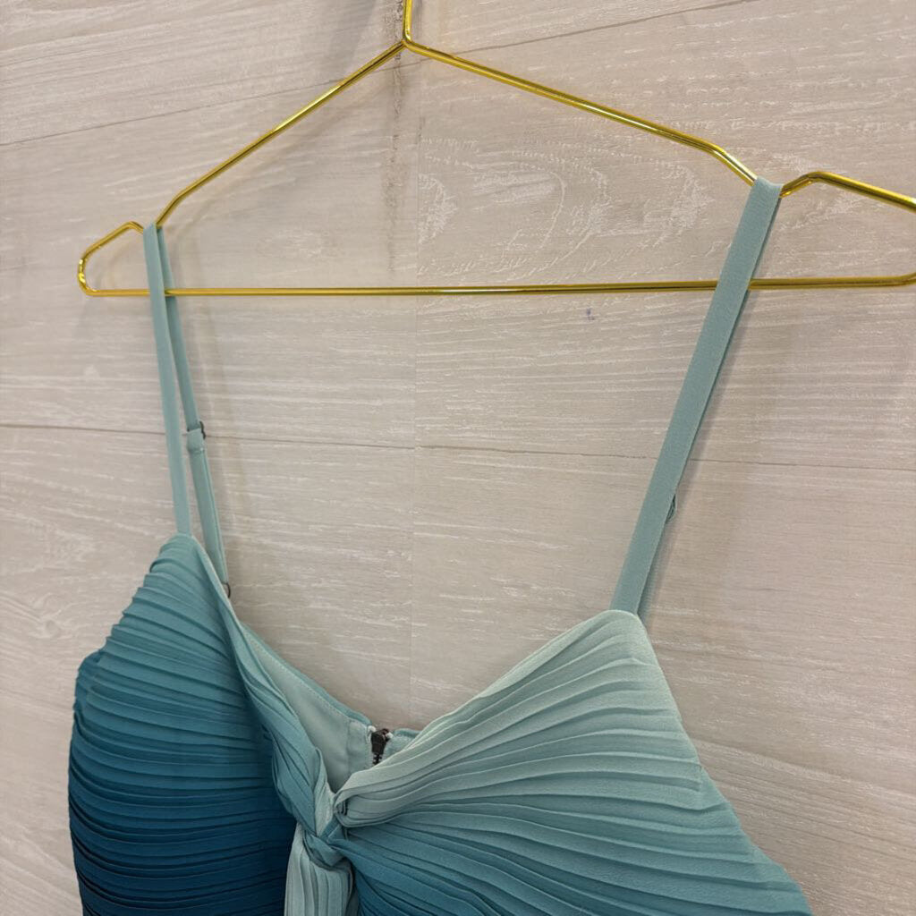 Ramy Brook Blue Pleated Ombre Cropped Tank Top 6