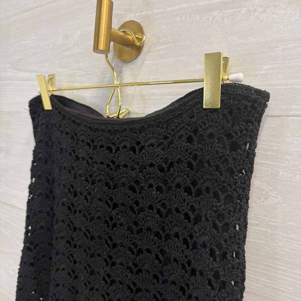 Lilly Pulitzer Black Crochet Lace Tie Halter Top Small