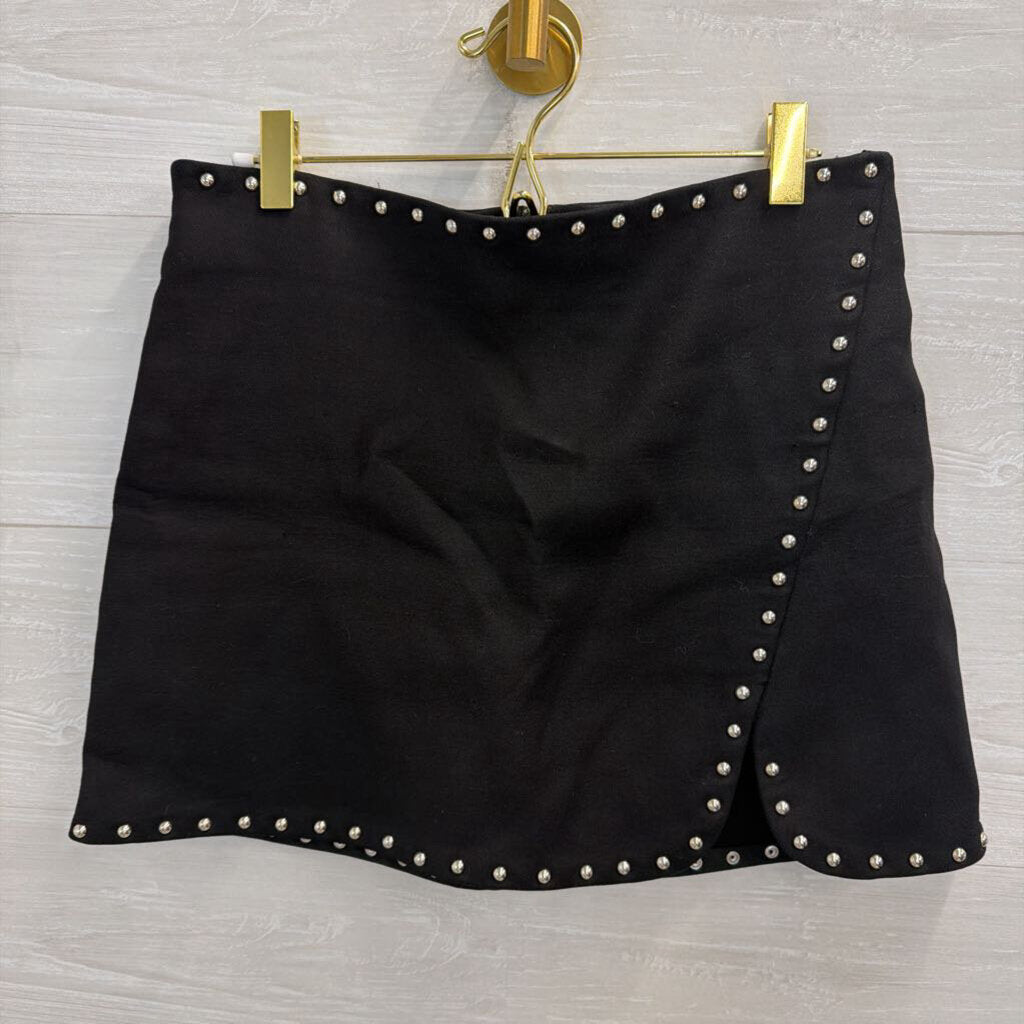 Helmut Lang Black/ Silver Studded Mini Skirt 2