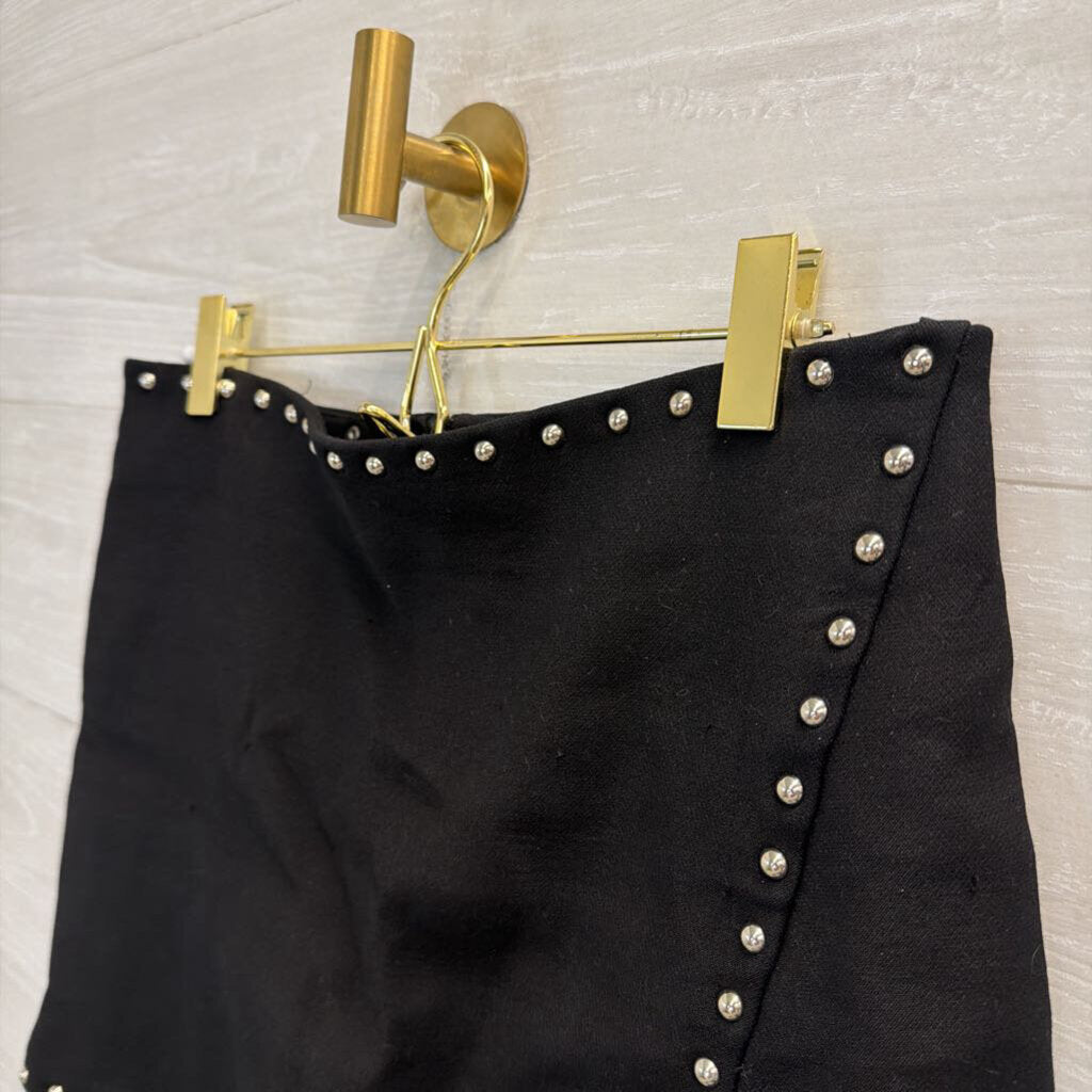 Helmut Lang Black/ Silver Studded Mini Skirt 2
